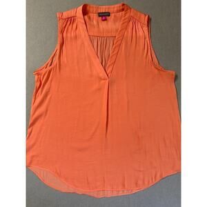 Women’s Vince Camuto Orange Sleeveless V-Neck Blouse Sz M